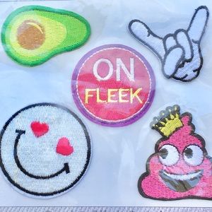 Emoji Sticker Patches Pack Poop Avocado Smiley